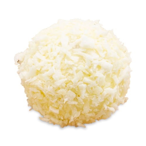 Coconut Cream white chocolate Truffle coated with organic coconut flakes