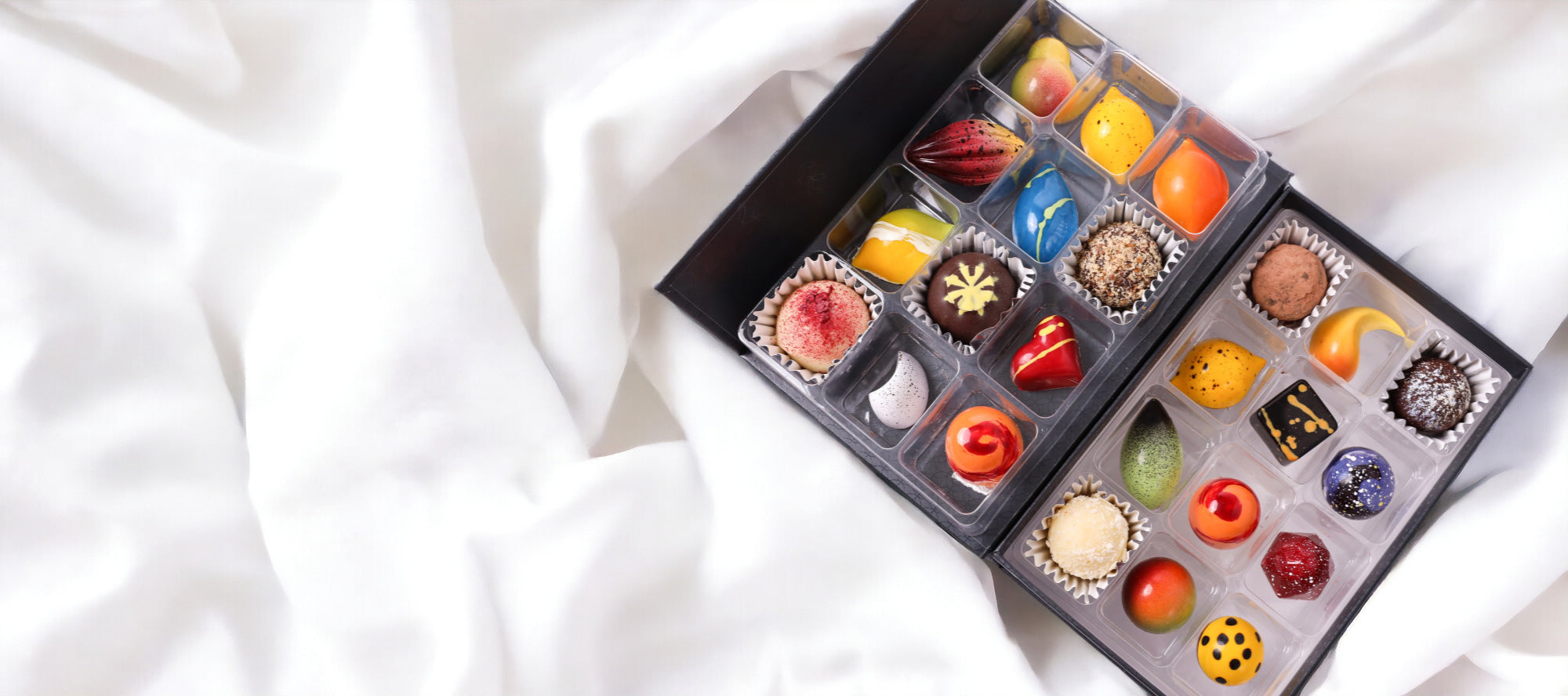 Constellation luxury chocolate gift box with 24 hand-painted sugar free chocolates and truffles