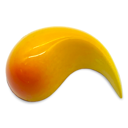 Hazelnut Caramel sugar free dark chocolate bonbon with ombre yellow orange coloring