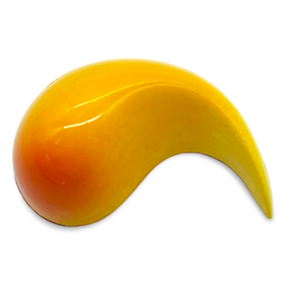 Hazelnut Caramel sugar free dark chocolate bonbon with ombre yellow orange coloring