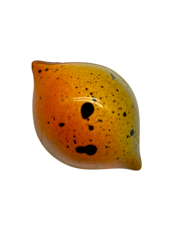 Orange Star sugar free dark chocolate bonbon with orange coloring and black speckles