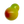 Pear Caramel pear-shaped sugar free dark chocolate bonbon with yellow, green, and red coloring