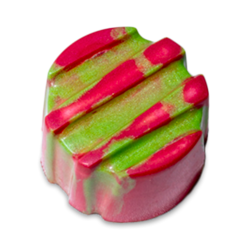 Strawberry Lime - Sugar Free Dark Chocolate Bonbon with green and pink coloring