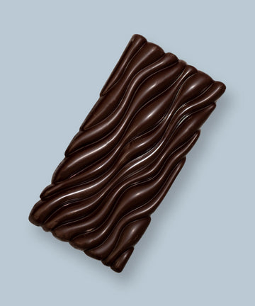 Dark Chocolate Bar on a blue background