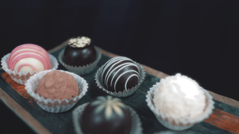 behind the scenes making handmade sugar free chocolate bonbons and truffles